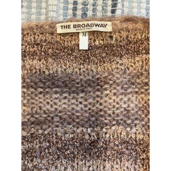 Vintage 80s Knit Cardigan The Broadway Made in Italy Wool Blend Ombre Women's L - Picture 3 of 8